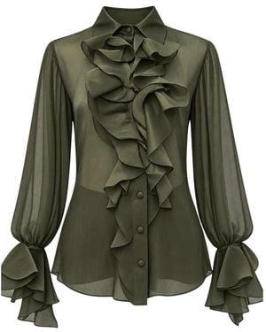 ACTUALEE Shirt With Rouches - Grün