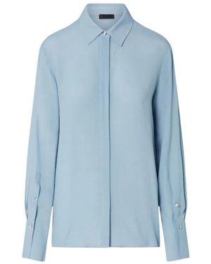 Liu Jo Overhemden ,Blauw ,Crepe De Chine Shirt