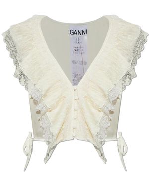 Ganni Sleeveless Tops - Blanco