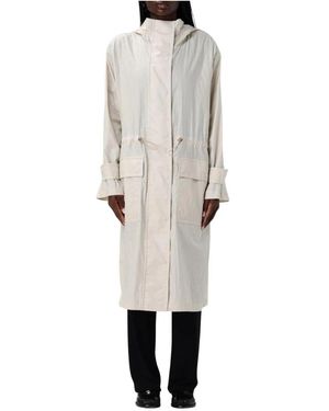 Fay Hooded Long Trench Coat - Wit
