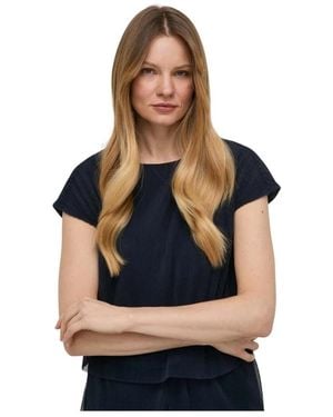 ARMANI EXCHANGE Overhemden ,Blauw ,Polyester Plissé Blouse Met Print
