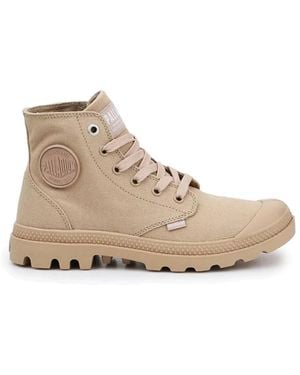 Palladium Lace-Up Boots - Natural