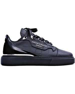 Benjamin Berner Stilvolle schwarze krokodilsneaker - Blau