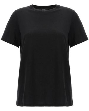 Theory Tops ,Zwart ,Katoen T-Shirt Met Ronde Hals