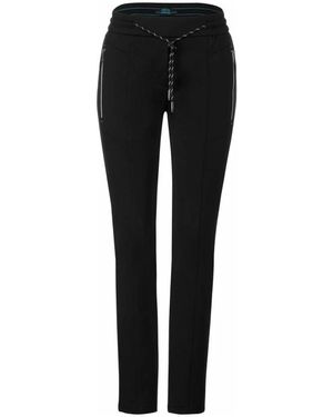 Cecil Gestreept Tricot-Look Trui - Zwart