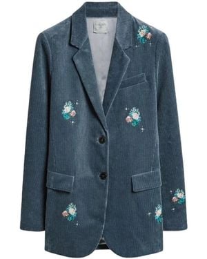 forte_forte Bouquet Ribbed Corduroy Jas - Blauw