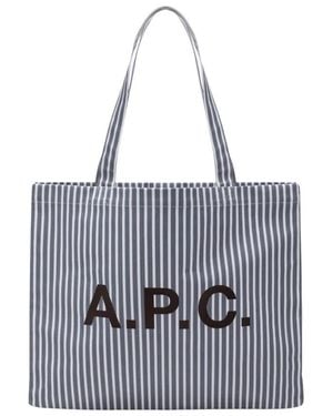 A.P.C. Tassen ,Blauw ,Katoen Diane Shopping Bag - Grijs