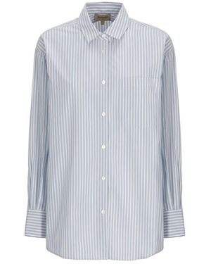 Woolrich Overhemden ,Blauw ,Katoen Gestreept Katoenen Overhemd