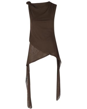Ganni Sleeveless Tops - Brown