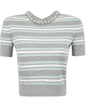 Self-Portrait Round-Neck Knitwear - Grijs