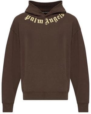 Palm Angels Hoodies & Sweatvesten ,Bruin ,Katoen Katoenen Hoodie