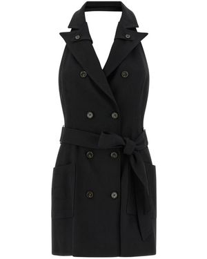 Elisabetta Franchi Gabardine Mini Jurk - Zwart