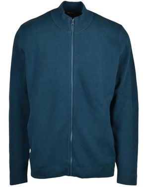Blauer Strickjacke Mit Reißverschluss - Blau