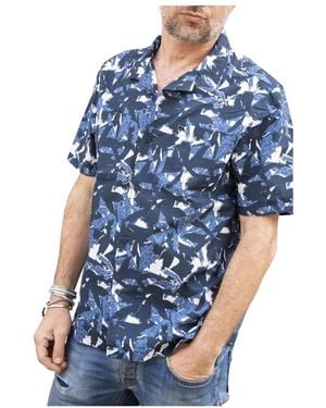 Barbour Chappel Bedrucktes Kurzarmhemd - Blau