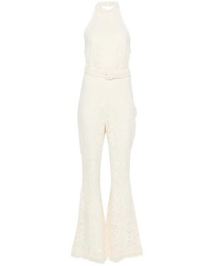 Twinset Jumpsuits & Playsuits ,Leer Kanten Jumpsuit - Wit