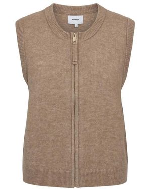 Numph Jassen ,Bruin 707122 Nufuette Zip Vest Mink