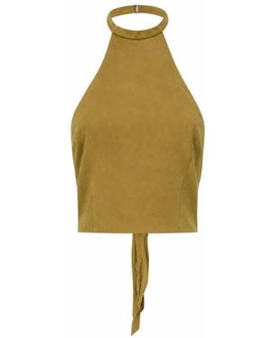 Pinko Tops ,Groen ,Leer Vertigini Top - Geel