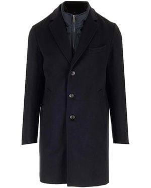 Barba Napoli Ingle-Breasted Wollen Jas Met Kasjmier - Blauw