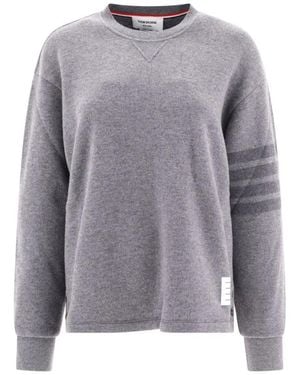 Thom Browne Hoodies & Sweatvesten ,Grijs ,Katoen Maglieria Sweatshirt