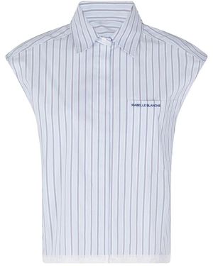 Isabelle Blanche Overhemden ,Blauw ,Katoen Gestreept Shirt