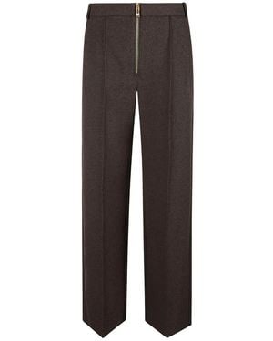 Patrizia Pepe Broeken ,Bruin ,Katoen Gestructureerde Bouclé Broek