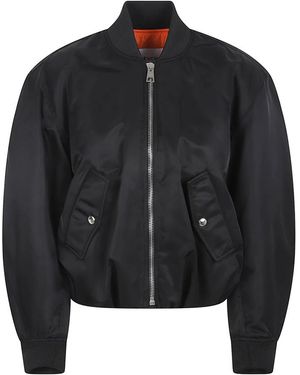 Givenchy Jassen ,Zwart ,Leer Cropped Cocoon Bomber