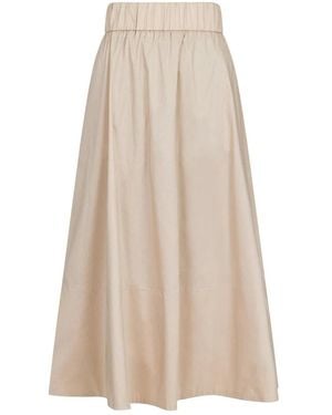 Neo Noir Midi Skirts - Natural