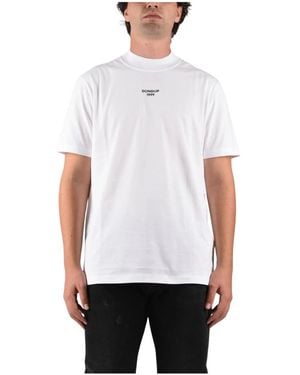 Dondup Tops ,Wit ,Katoen T-Shirt Met Ronde Hals
