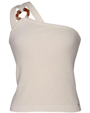 Des Petits Hauts Tops ,Wit ,Katoen Gebreide Top Van Katoenmix - Naturel