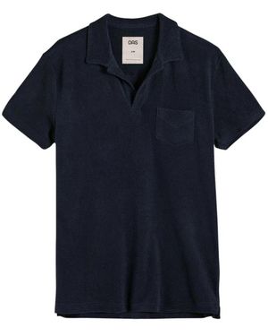 Oas Tops ,Blauw ,Luxe Terry Polo Shirt