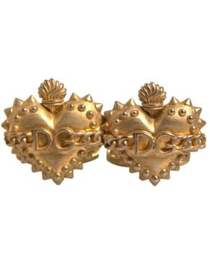 Dolce & Gabbana Goldene herz-schettenknöpfe mit logo - Gelb