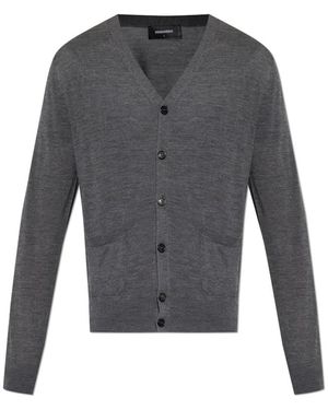 DSquared² Wollstrickjacke Mit Taschen - Grau