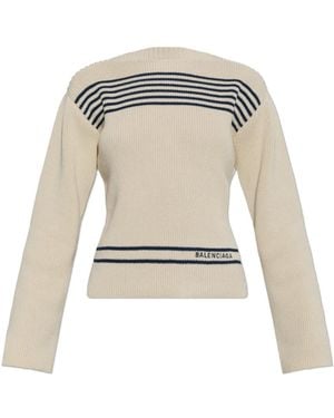Balenciaga Round-Neck Knitwear - Blanco