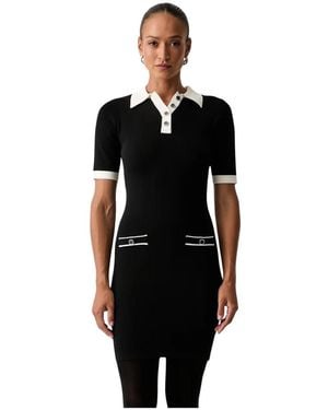 Silvian Heach Mini Strickkleid Mit Kragen - Schwarz