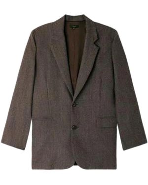 Soeur Jassen ,Bruin ,Leer Dune Blazer - Grijs