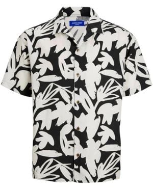 Jack & Jones Zwarte Cabana Shirt Met Witte Print