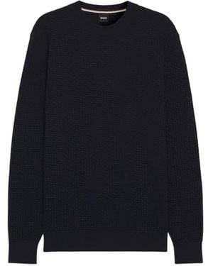HUGO Round-Neck Knitwear - Blue