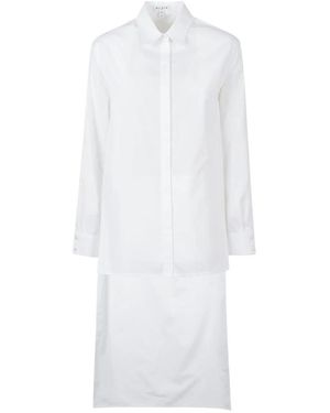 Alaïa Kleedjes ,Wit ,Katoen Asymmetrische Katoenen Popeline Blouse