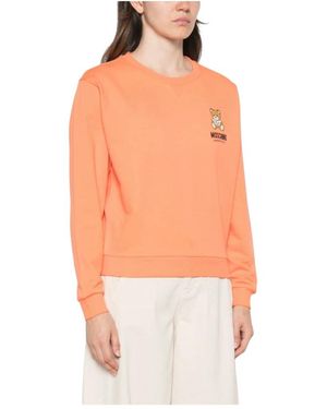 Moschino Teddybär Baumwoll-Piqué-Sweatshirt - Orange
