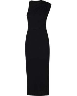 Courreges Kleedjes ,Zwart ,Katoen 90's Rib Twist Midi Jurk