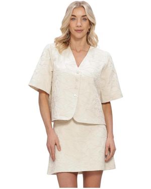 Object Overhemden ,Leer Mathilda Lisa 2/4 Lo Blazer - Naturel