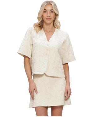 Object Overhemden ,Leer Mathilda Lisa 2/4 Lo Blazer - Naturel
