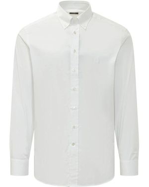 Etro Overhemden ,Wit ,Katoen Button-Down Shirt Met Logo