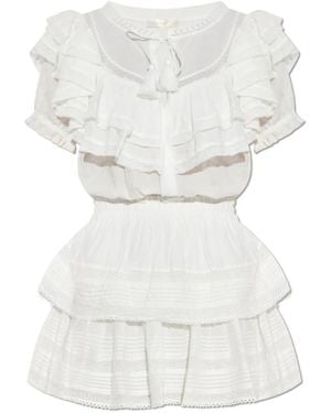 LoveShackFancy Liv Ruffled Mini Dress - White