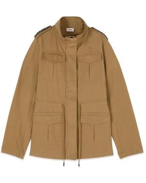 Oltre Jassen ,Bruin ,Katoen Safari Jacket - Naturel