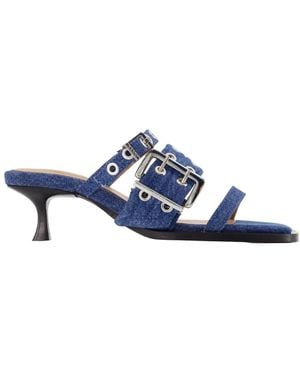 Ganni Heeled Mules - Azul