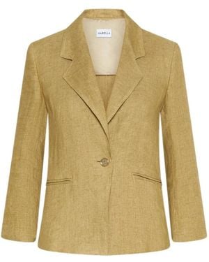 Marella Jassen ,Leer Blazer Aderente - Groen