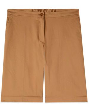 Oltre Korte Broeken ,Katoen Gemengde Katoenen Bermuda Shorts Met Omslag - Bruin