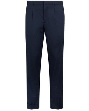 Moorer Cropped Trousers - Blue