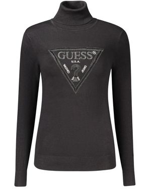 Guess Trui Met Hoge Hals En Logo - Zwart